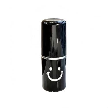 Imagem de 1 copo de viagem portátil para escova de dentes, organizador de banheiro com design de rosto alegre para pasta de dente e escovas, solução multifuncional de armazenamento de higiene pessoal (preto)