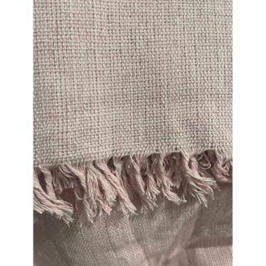Imagem de Manta para Sofá Super King 300x180cm em Algodão – Capa de Sofá Luxo com Franjas Artesanal(Rosa Mesclado)