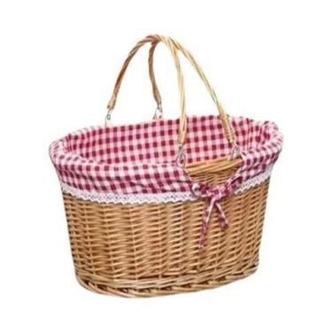 Imagem de Cesta De Armazenamento De Frutas De Vime Feita À Mão Para Camping Ao A