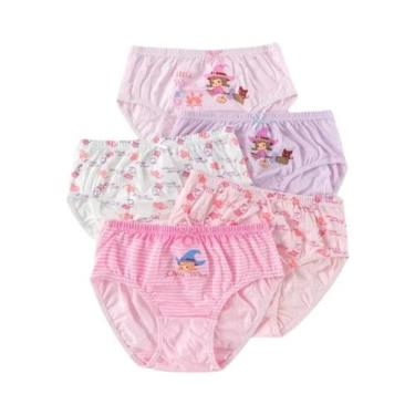 Imagem de Calcinhas De Algodão Para Meninas, Pacote Com 5, Estampa De Desenho An