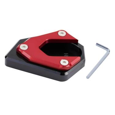 Imagem de Suporte lateral de motocicleta para Z900, Z650, Z1000, suporte de pé antiderrapante ampliado (vermelho)