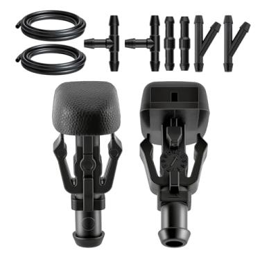 Imagem de AUTOKAY Kit de bocal de arruela de para-brisa serve para Ford F-150 2004-2013 Flex Freestyle Taurus X para Mercury Montego Sable para Lincoln Mark LT 2003-2014 RE# 3W7Z-17603-AA 3W7Z17603AA