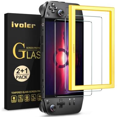 Imagem de ivoler Pacote com 2 películas protetoras de tela de vidro temperado para Lenovo Legion Go Gaming portátil 22.4 cm 2023 com [moldura de alinhamento], transparente HD transparente antiarranhões para