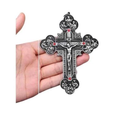 Imagem de Crucifixo religioso cristão jóias cruz pingente são bento cruz padrão 
