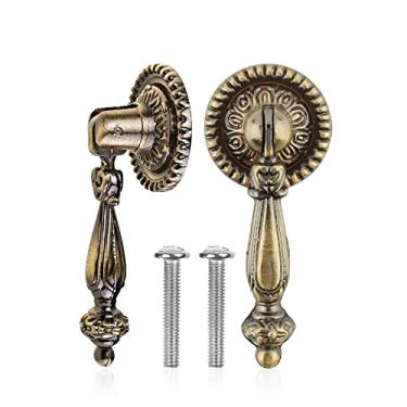 Imagem de Puxador decorativo de 2 peças Cosmos estilo antigo, gaveta de metal bronze, puxador decorativo