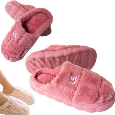 Imagem de Pantufa Chinelo premium Sola Antiderrapante Super Quentinha Feminino pelucia Unissex Adultos Conforto Facilidade de Uso (ROSA, BR, Adulto, Numérico, 34)