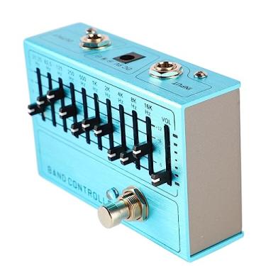Imagem de WALFRONT Controlador de Banda de Instrumento 10 Bandas EQ Pré-amplificador de Tom de Guitarra Material de Liga de Alumínio Ajuste de Volume de Guitarra para Crianças Amigos Amantes de