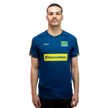 Imagem de Camisa de Vôlei Brasil 2025 Azul Masculina-Masculino