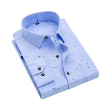 Imagem de Camisa Masculina Slim Fit De Manga Longa Com Estampa Para Primavera E 