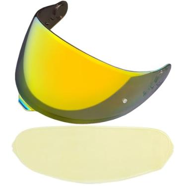 Imagem de YMTSGEQ Substituição de viseira de capacete GT-Air 3. Proteção UV para capacete CNS-1C compatível com GT-Air 3 (Revo Deep Gold)