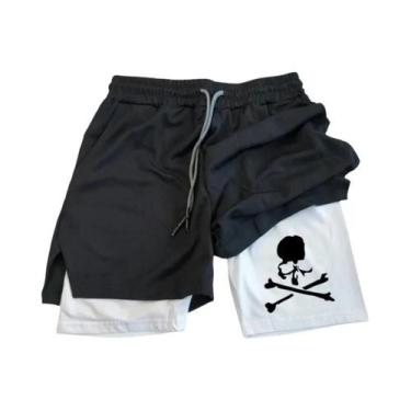 Imagem de Shorts Masculinos Esportivos 2 Em 1 Com Secagem Rápida E Respiráveis P