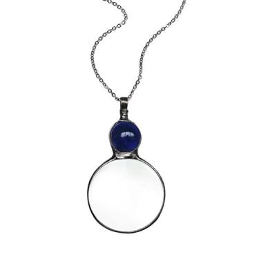 Imagem de Colar vintage com lupa com pingente de lupa, lupa, monóculo, lupa, lupa de lupa em corrente, lente de vidro para ler mapa de jornal