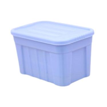 Imagem de harayaa Caixa organizadora para casa de bonecas em escala 1:12, acessórios decorativos para bonecas, recipiente simulado com tampa para enfeites de sala de, Azul