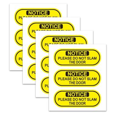 Imagem de 10 peças "Please Do Not Slam Door Adesivo", decalque de aviso de 10 x 3,8 cm para porta de táxi SUV de carro de apartamento, etiqueta de aviso removível à prova d'água