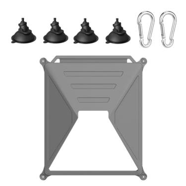 Imagem de SENNOVI Suporte de ventosa 2 em 1 para Starlink Mini, capa protetora de silicone e suporte forte para teto de carro/para-brisa para carro/trailer/barco/acampamento (cinza)