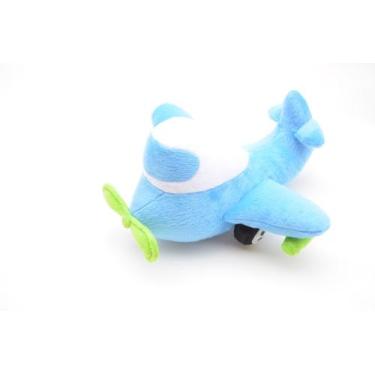 Imagem de Avião Azul De Pelúcia Para Decoração E Nichos. - Elza Lemos
