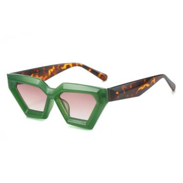 Imagem de Óculos de Sol UV400 - Cor Jelly com Estampa de Leopardo e Degradê Estilo Punk para Homens e Mulheres, Ideais para Esportes ao Ar Livre, Corrida e Ciclismo, Verde