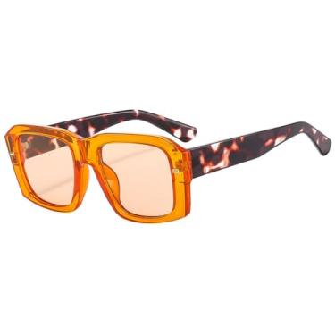 Imagem de Óculos de Sol UV400 - Estampa de Leopardo em Degradê Colorido para Homens e Mulheres, Ideais para Esportes, Corrida, Ciclismo e Atividades ao Ar Livre, na Cor Laranja