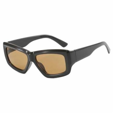 Imagem de Óculos de Sol Jelly Color Unissex Punk com Proteção UV400 para Esportes ao Ar Livre, Corrida e Ciclismo, Cor Chá Preto