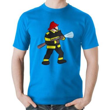 Imagem de Camiseta Algodão Bombeiro - Foca na Moda, Azul, G