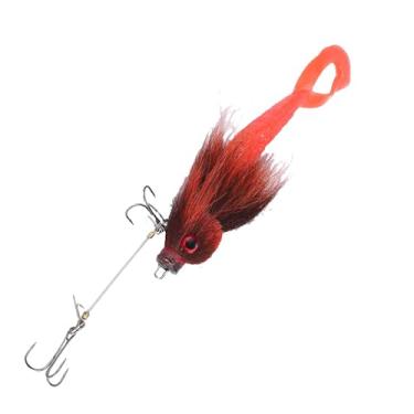 Imagem de Jiawu Design de Cauda de Garfo de Isca de Pesca de Rato de Silicone Flexível para Pesca Em Alto Mar Fácil de Usar e Transportar (Laranja)