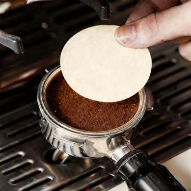 Imagem de Papel de filtro de café de 53 mm, pacote com 100 unidades, formato redondo, design minimalista para derramar sobre a infusão