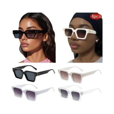 Imagem de Óculos De Sol Femininos Com Proteção UV Em Cores Gradientes Conjunto D