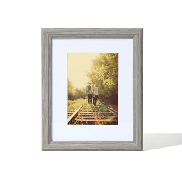 Imagem de KTKDE Moldura de madeira de 23 x 30,5 cm, para exibição de imagens 15 x 20 cm com tapete ou 23,5 x 30,5 cm, vidro temperado, molduras cinza 23 x 30,5 cm, porta-retratos para galeria de parede, melhor