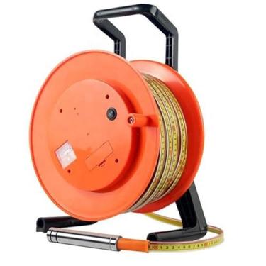 Imagem de Medidor portátil de nível de água - sonda e fita de aço inoxidável, indicador de pico com luz, ideal para energia hidrelétrica, agricultura, barragens fluviais e monitoramento de irrigação