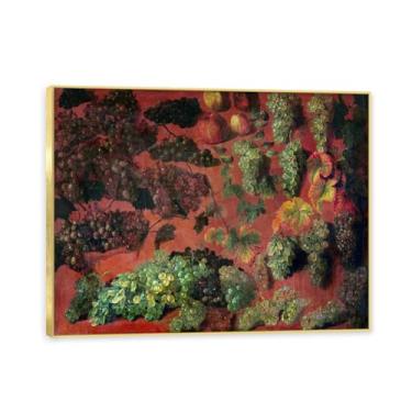 Imagem de Moldura dourada. Arte vintage emoldurada de frutas mortas, pintura clássica de cozinha country, decoração de parede de casa de fazenda quente para sala de jantar e cozinha. A56. 50 x 65 cm-19,7 x 25,6