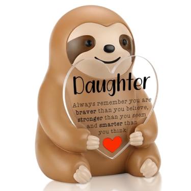 Imagem de Presente de incentivo para filha preguiça da mãe e pai, decoração de mesa positiva inspiradora para meninas adolescentes, estatueta de lembrete mais inteligente Braver Stronger para aniversário