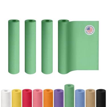 Imagem de Rolo de papel kraft verde de 45,7 cm x 3048 cm, pacote com 4 - Papel artesanal de qualidade feito nos EUA para embrulho de presente, artes e artesanato infantil, projetos escolares - 100% reciclado