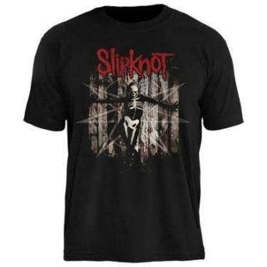 Imagem de Camiseta de Banda Stamp Slipknot em Algodão manga Curta Gola Redonda-Unissex
