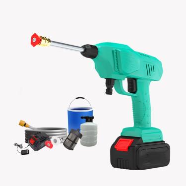 Imagem de Máquina de lavar carro, máquina de lavar carro com bateria de lítio portátil sem fio, balde autoescorvante, com pistola de limpeza ajustável tipo água, adequada para limpeza de carros, cercas, tapume