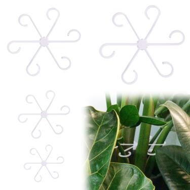 Imagem de 4 suportes de estacas para plantas de casa de escalada, suportes de treliça de caule de plantas de plástico reutilizáveis acessórios de gancho para plantas internas e externas (transparente)