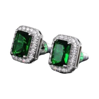 Imagem de Brincos De Zircônia Cúbica Verde Para Mulheres Joias Nobres Para Casam