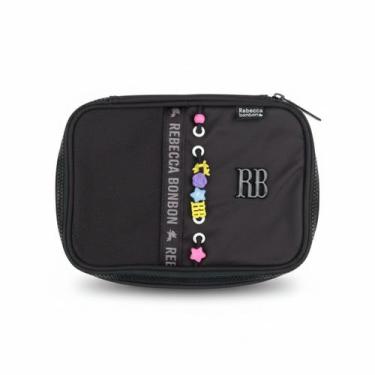 Imagem de Estojo Rebecca Bonbon Escolar Feminino com Pingentes cor:preto, preto