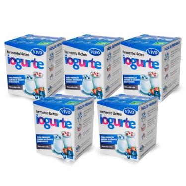 Imagem de Kit Fermento Lácteo Iogurte Clássico VIVO 5 unidades