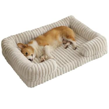 Imagem de Cama de Cão Gatos São Pet Colchonete ImpermeáVel e FáCil de Limpar Sofá de Cachorro de Espuma de MemóRia de Caixa Ovos(Light gray,110X65X20cm)