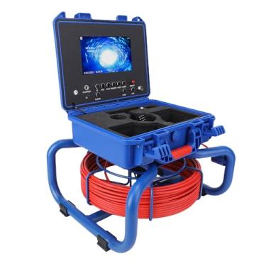 Imagem de Cosiki Câmera de Esgoto, Tela LCD de 7 Polegadas Com Guarda-sol, Transmissor de 512 Hz para Inspeção de Tubos, Cabo de Fibra de Vidro 30M, à Prova D'água IP68, Gravador DVR (plugue americano)
