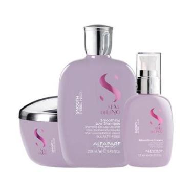 Imagem de Kit Alfaparf Milano Professional Semi Di Lino Smooth Smoothing - Shampoo e Máscara e Creme-Unissex