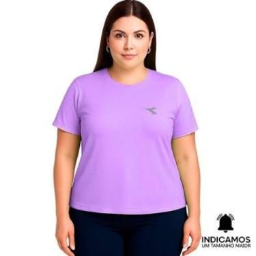 Imagem de Camiseta Diadora Small Logo Plus Size Feminina - Lilás G1-Feminino