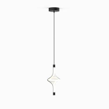 Imagem de Lustre Pedente Luminaria 16Cm Preto Moderno Branco Quente 8W