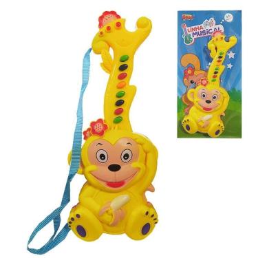 Imagem de Guitarra Linha Musical Amarelo Macaquinho Com Alça