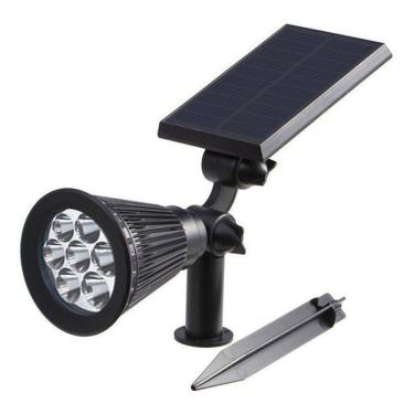 Imagem de Luminária Solar Jardim Espeto 7 Leds Rgb Placa Bateria