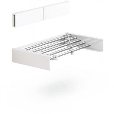 Imagem de Varal Sanfonado Para Roupas De Ferro De Sacada (Preto,80cm)