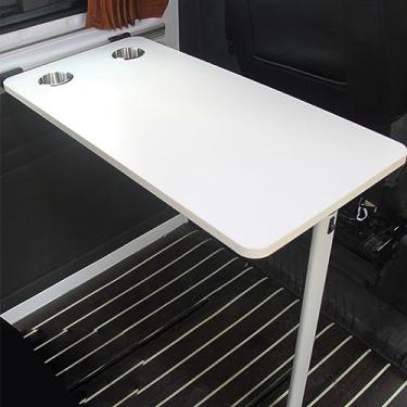 Imagem de Mesa de parede com suportes ajustáveis de aço – mesa dobrável para trailer, escritório, quarto ou cozinha – mesa dobrável branca
