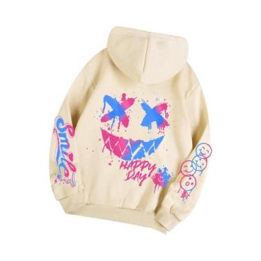 Imagem de Moletom Feminino Oversize Com Estampa De Grafite, Estilo Street Hip Ho