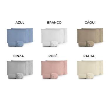 Imagem de Lençol Percal 180 Fios 100% Algodão Solteiro Casal Queen King Elástico