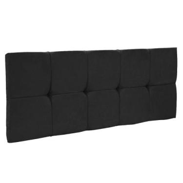 Imagem de Cabeceira Painel Nina para Cama Box Casal 140 cm Suede Preto - D'Rossi